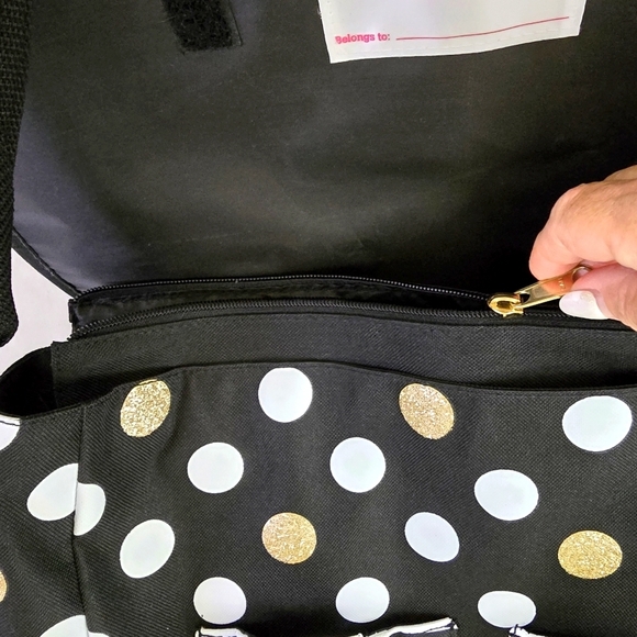 Bling Laptop messenger polka dots book shoulder crossbody bag - Picture 4 of 12